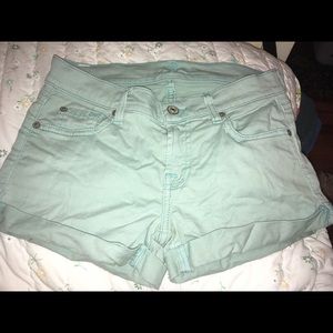 Seven For All Mankind muted teal shorts